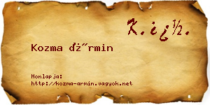 Kozma Ármin névjegykártya