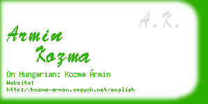 armin kozma business card